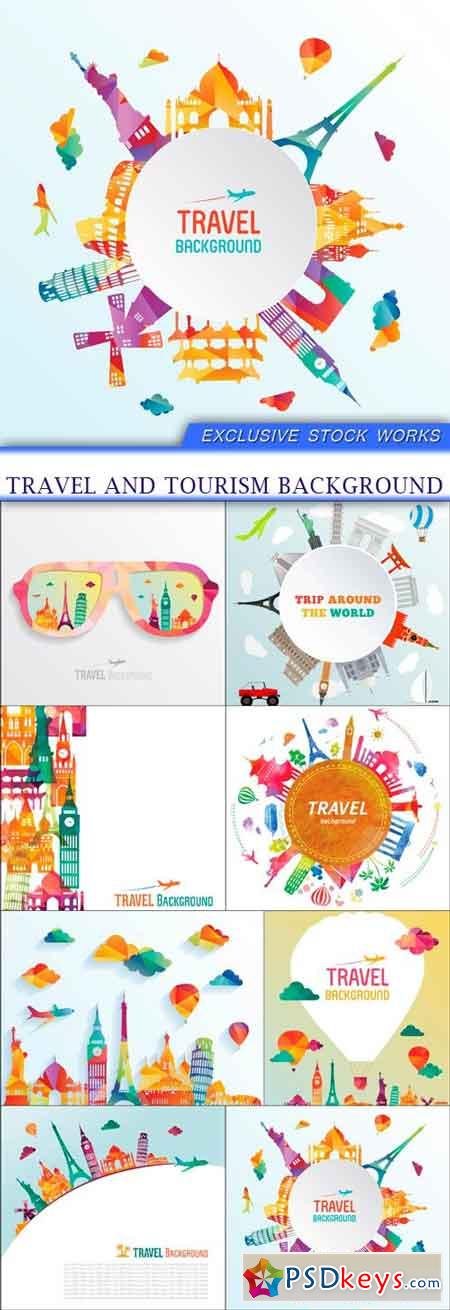 Travel and tourism background 8X EPS