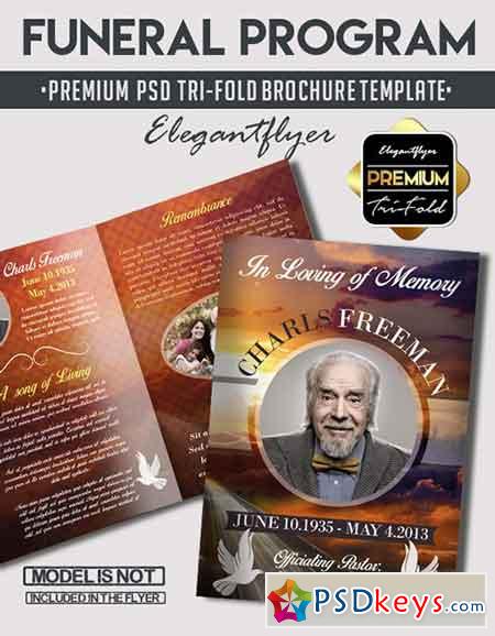 Funeral Program  Premium Bi-Fold PSD Brochure Template 2