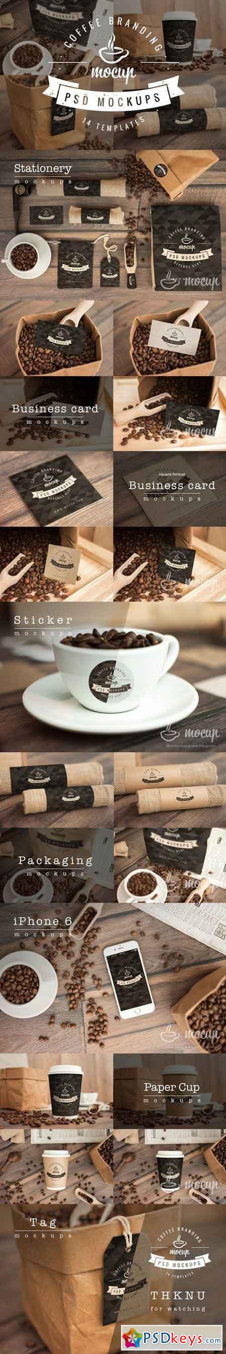 14 PSD Coffee Branding Mockups 683675