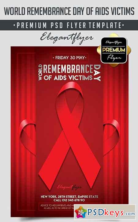 World Remembrance Day of AIDS Victims  Flyer PSD Template