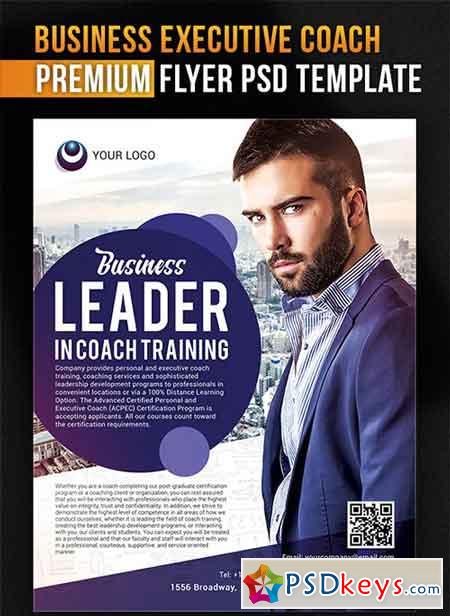 Business Executive Coach  Flyer PSD Template + Facebook Cover