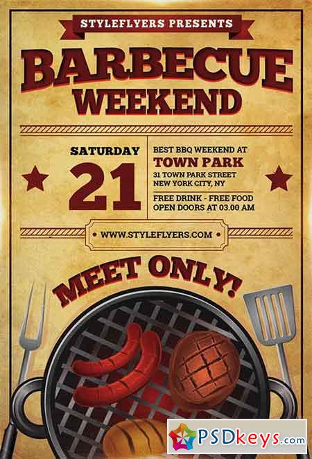 Download Weekend BBQ PSD Flyer Template + Facebook Cover » Free Download Photoshop Vector Stock image Via ...