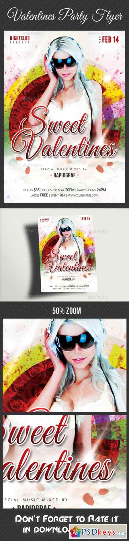 Valentines Day Party Flyer Template 02 10343721