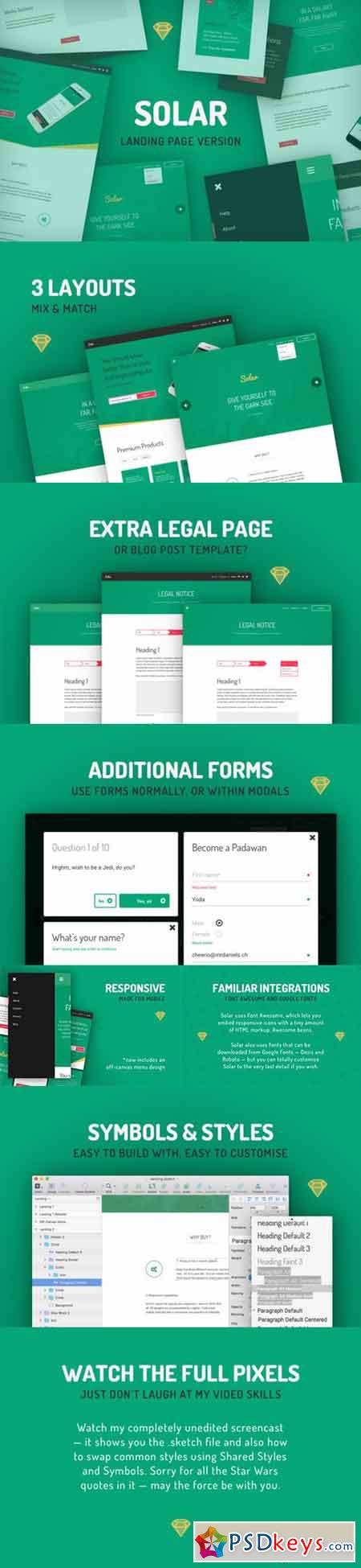 Solar [.sketch] for Landing Pages 668399