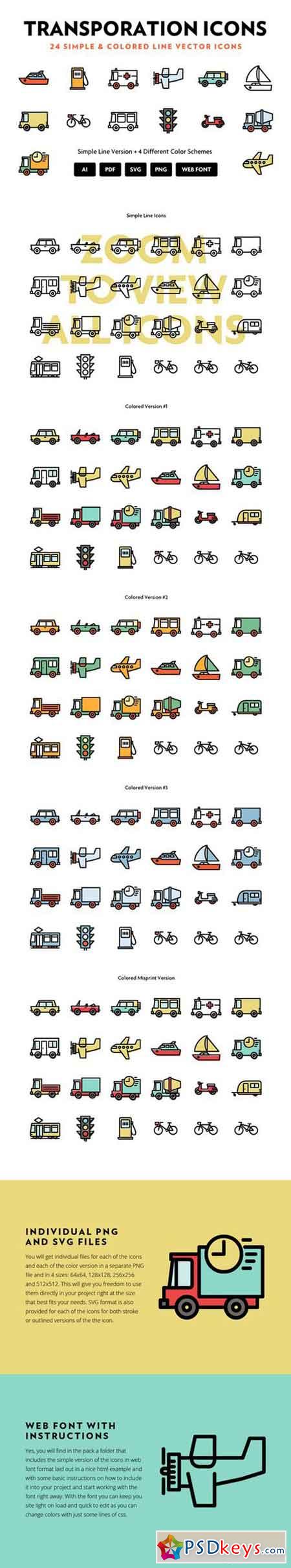 Transportation Line Icons 433665