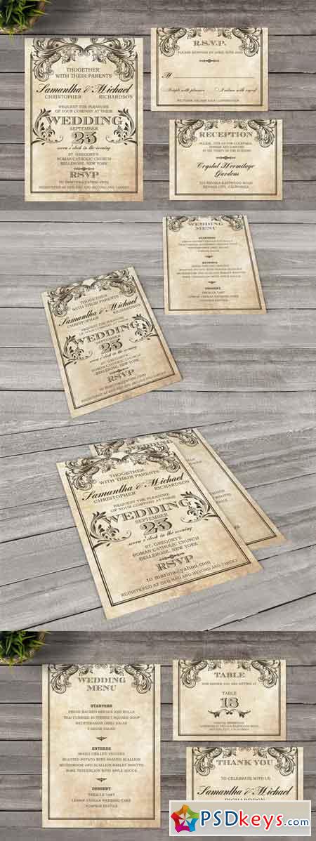 Vintage Victorian Wedding Invitation 701831