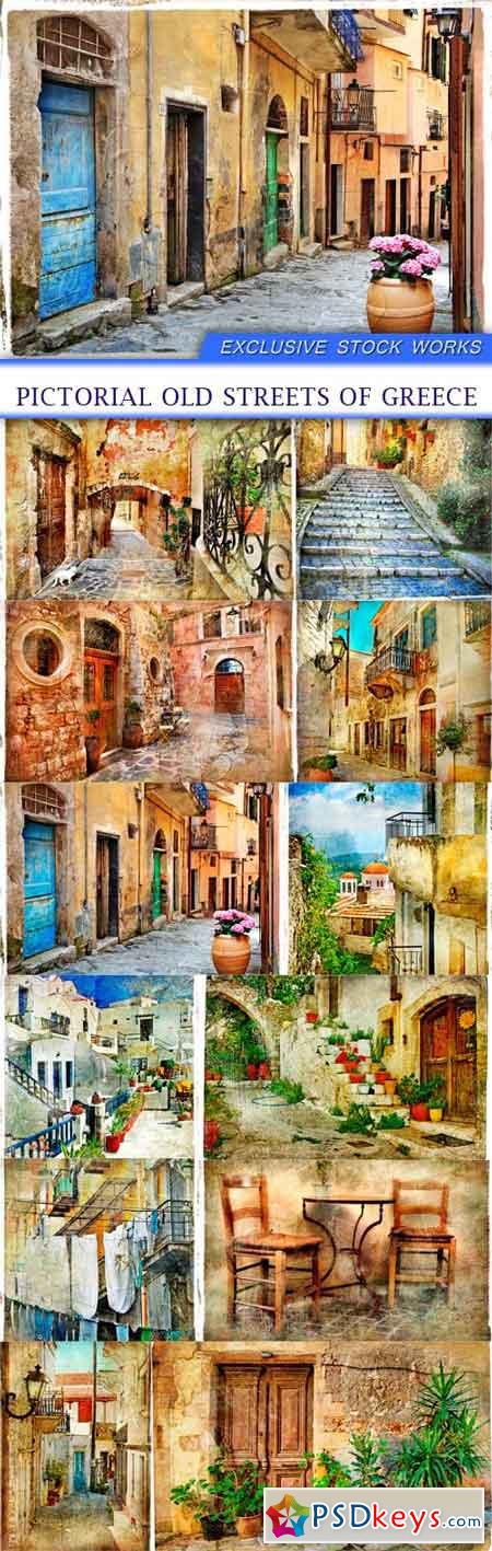 Pictorial old streets of Greece 12X JPEG