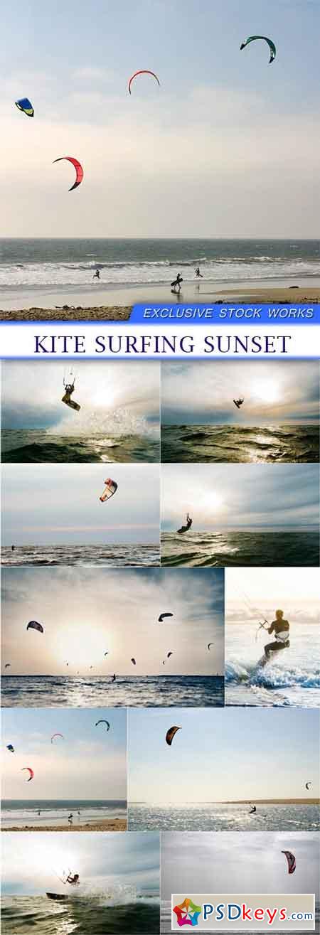 Kite surfing sunset 10X JPEG