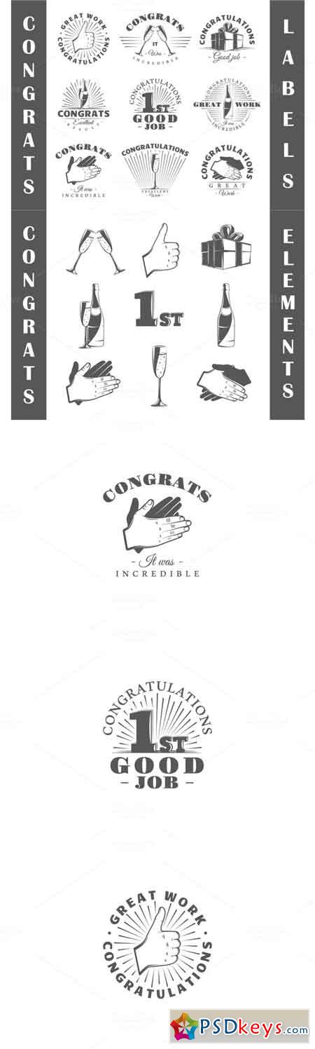 9 Congrats labels templates 619469