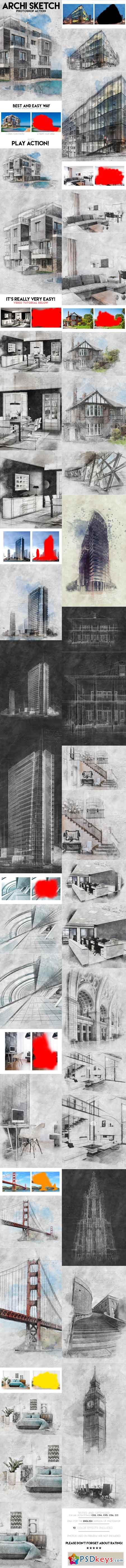 Archi Sketch Photoshop Action 16211716