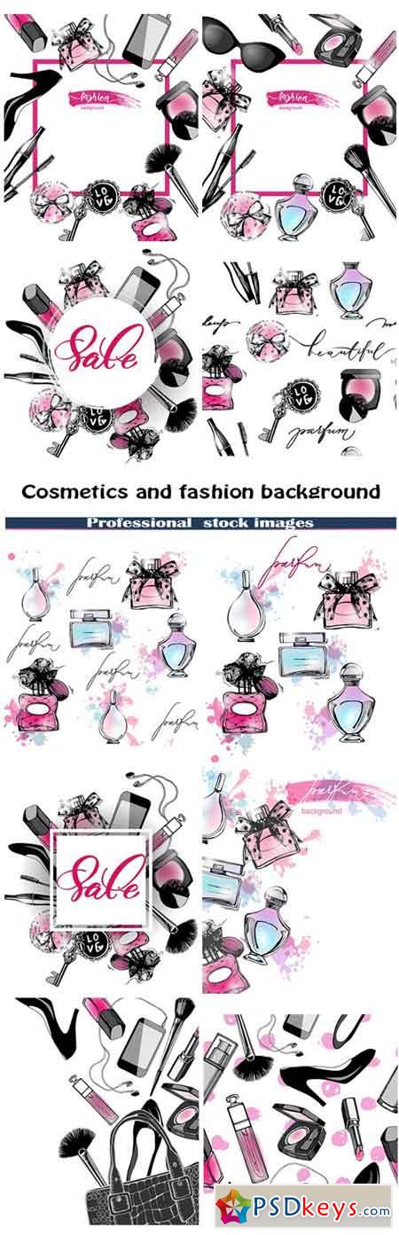 Cosmetics and fashion background