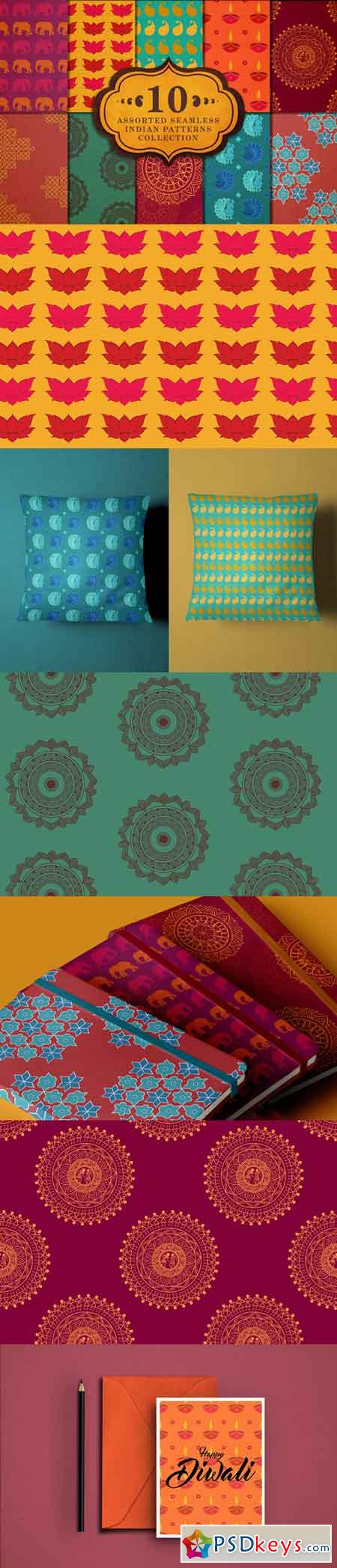 10 seamless indian patterns 671819