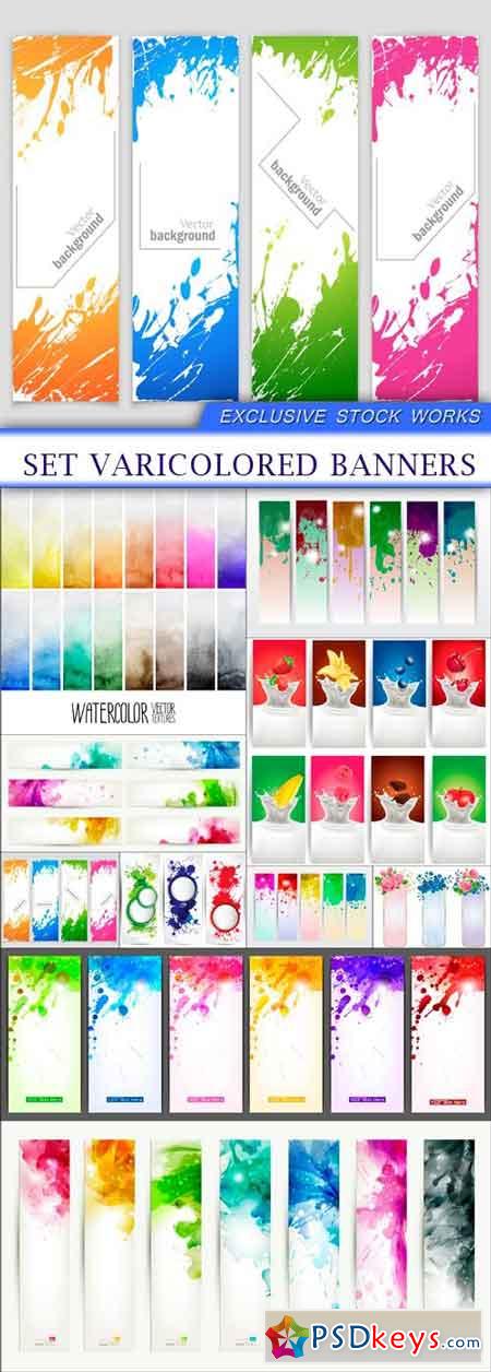 Set varicolored banners 10X EPS
