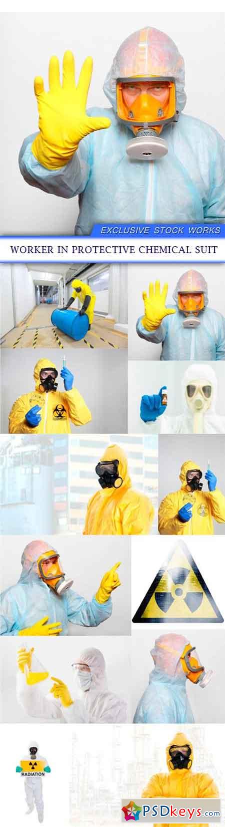 Worker in protective chemical suit 12X JPEG