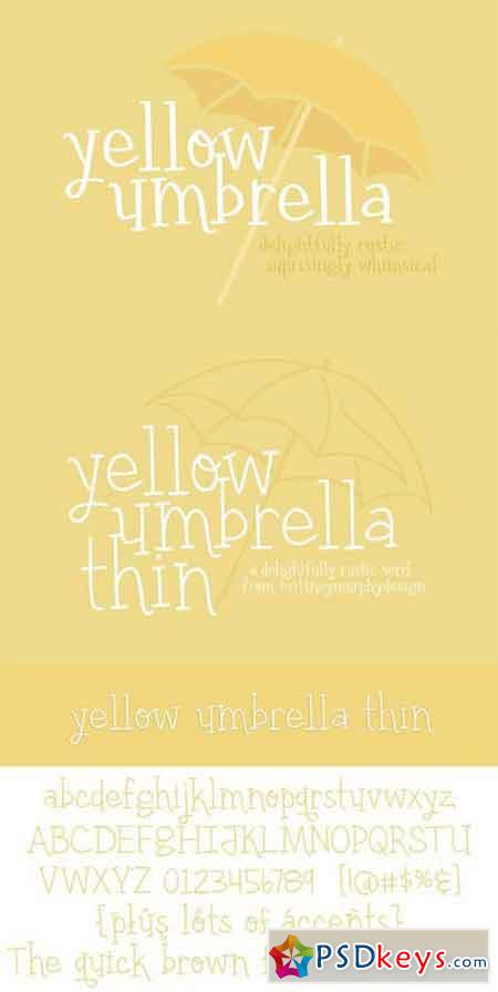 Yellow Umbrella Font