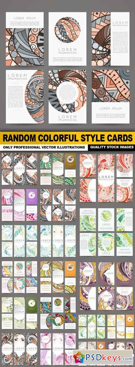 Random Colorful Style Cards - 20 Vector