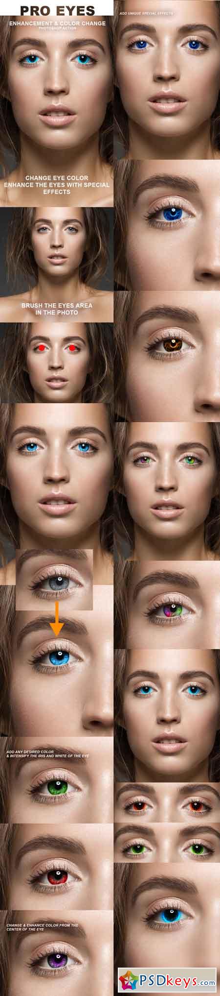 Pro Eyes Enhancement & Color Change - PS Action 16281841