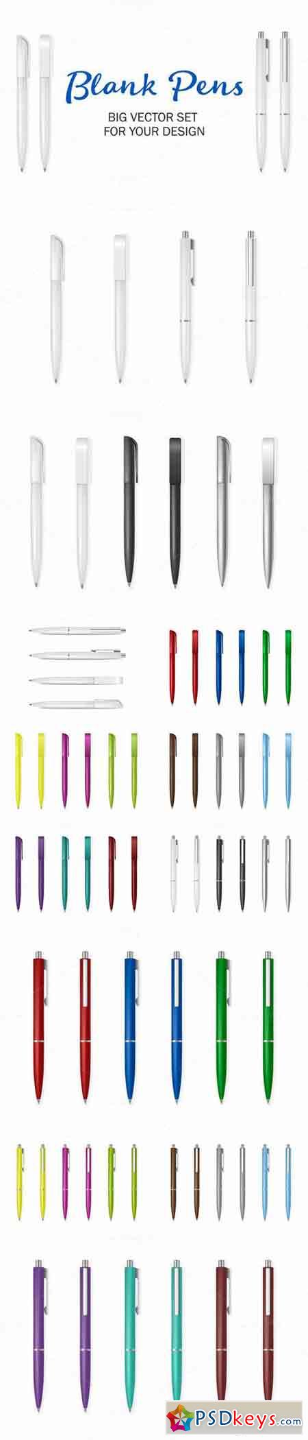 Set of blank vector pens. 685185