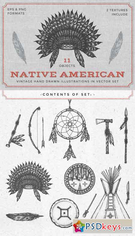 Native American illustrations set 689728