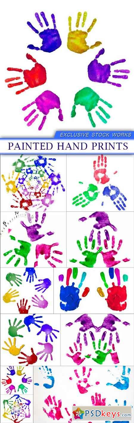 Painted hand prints 11X JPEG