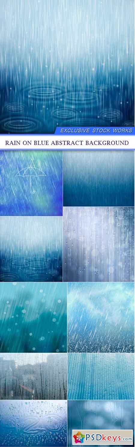 Rain on blue Abstract background 10X JPEG