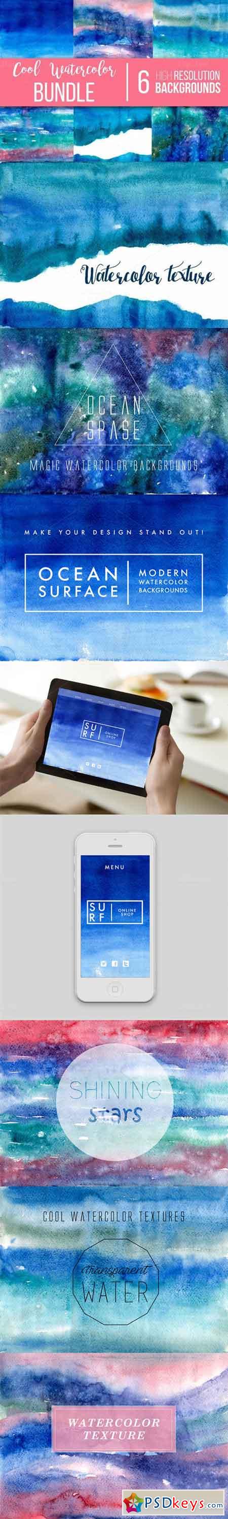 Cool watercolor textures bundle 688867