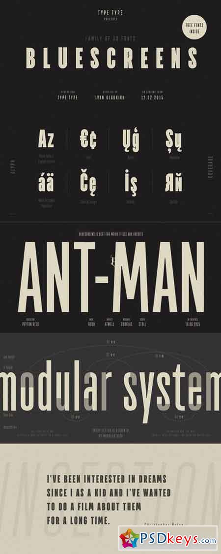 TT Bluescreens Font Family $945