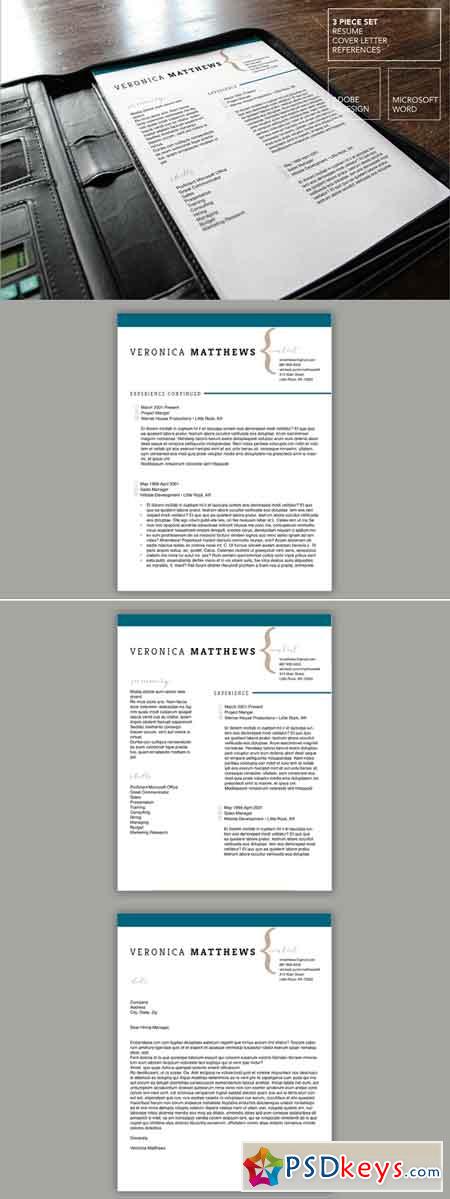 Teal Resume Template MS Word 369760