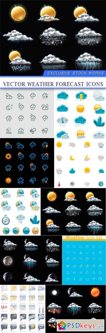 Vector weather forecast icons 10x EPS