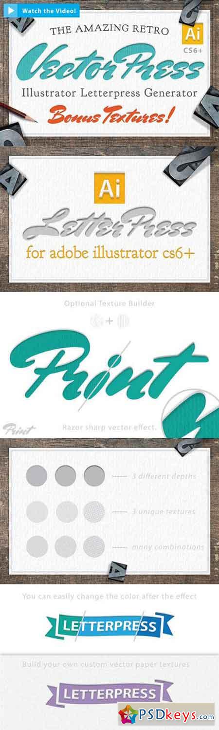 Vector LetterPress Effect Kit 713092