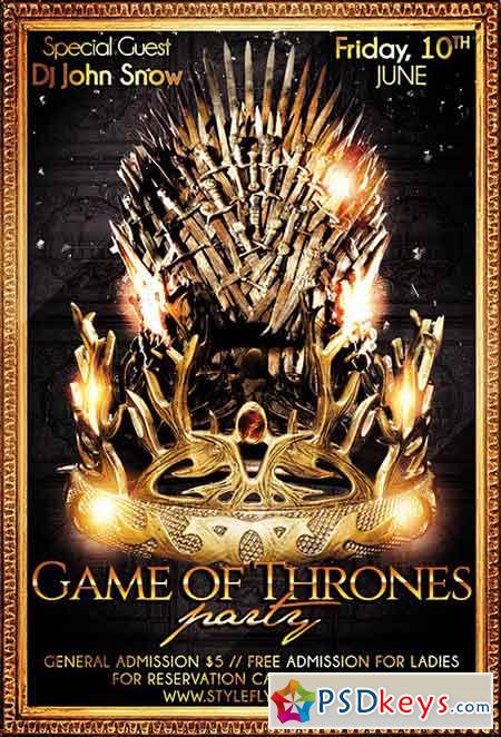 Game of Thrones Party PSD Flyer Template + Facebook Cover 2