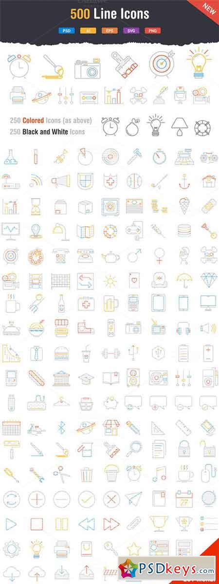 500 Outstanding Line Icons 43146