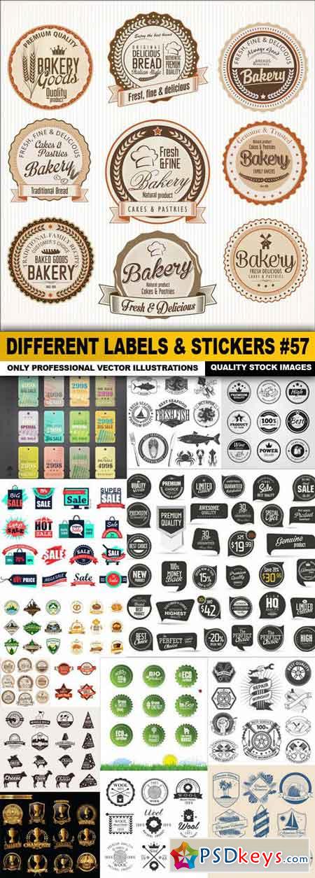 Different Labels & Stickers #57 - 15 Vector » Free Download Photoshop ...