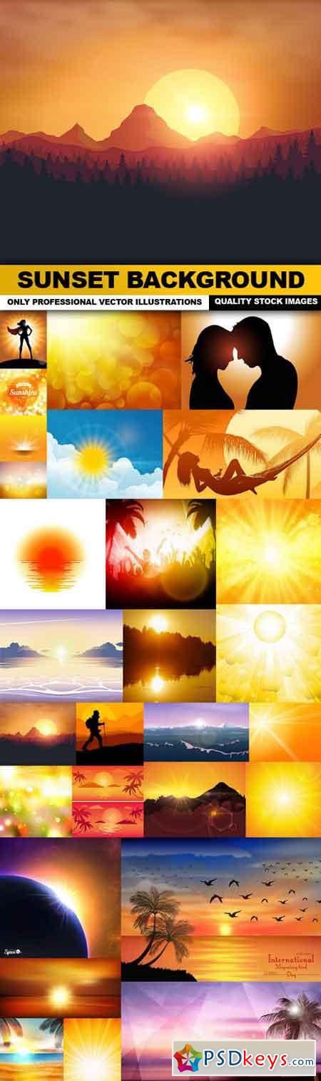 Sunset Background - 30 Vector