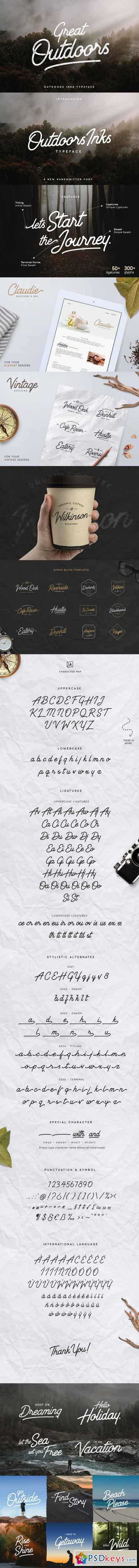 Outdoors Inks Typeface - 4 Styles 730102