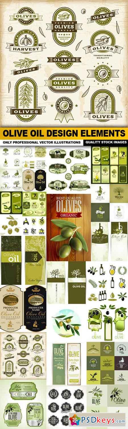 Olive Oil Design Elements - 25 Vector