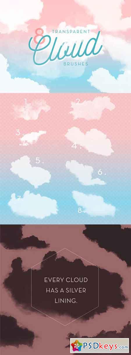 8 Transparent Cloud Brushes 586964