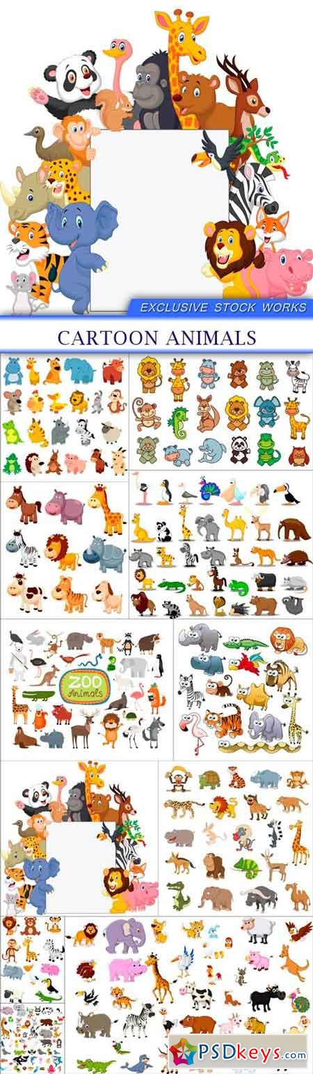 Cartoon animals 11X EPS