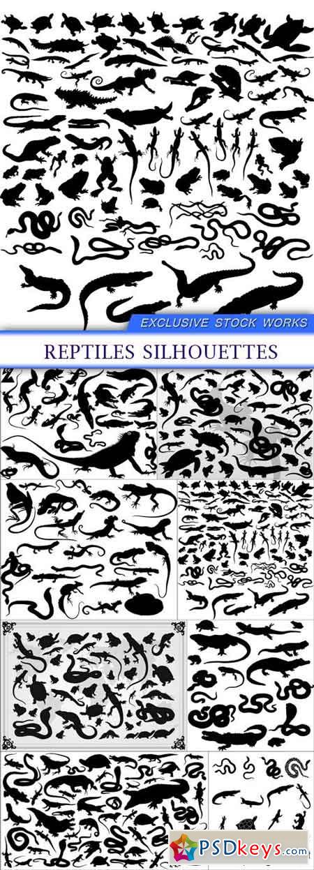 Reptiles silhouettes 8X EPS