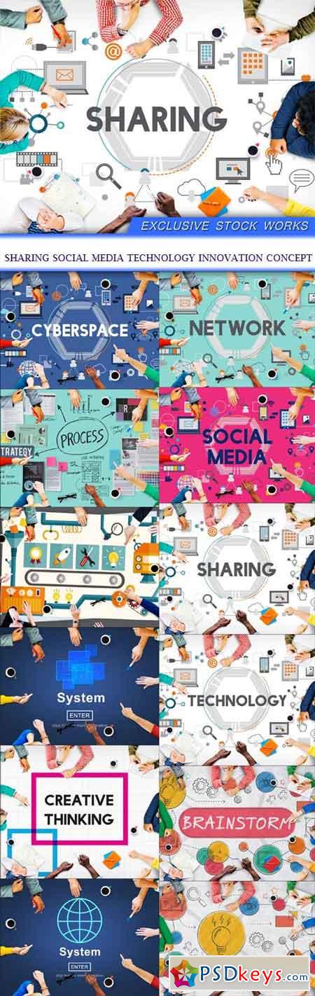 Sharing Social Media Technology Innovation Concept 12X JPEG