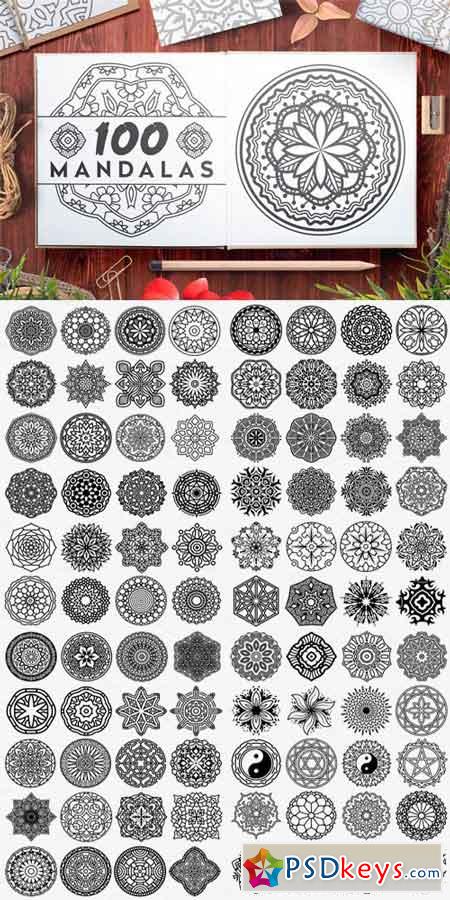 100 Vector Mandala Ornaments 632052