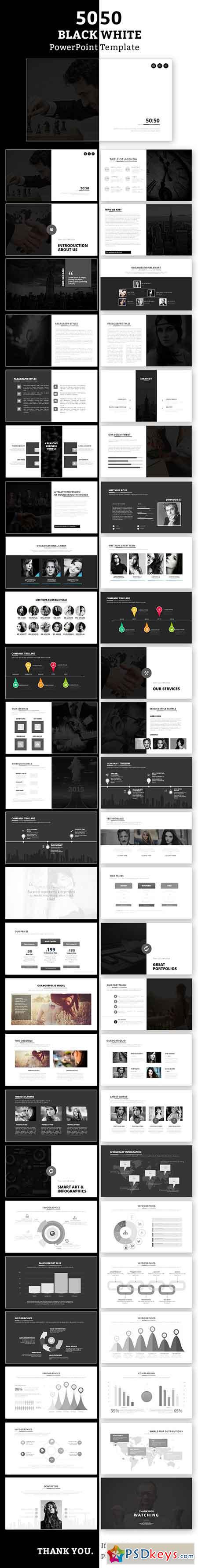50 50 PowerPoint Template 12948281