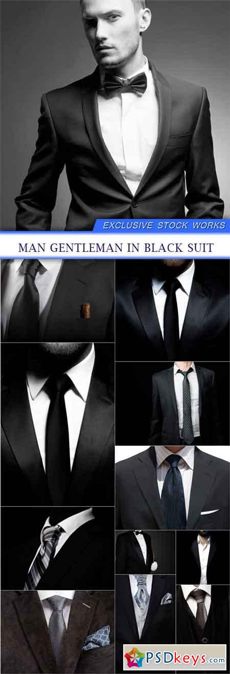 Man gentleman in black suit 12X JPEG