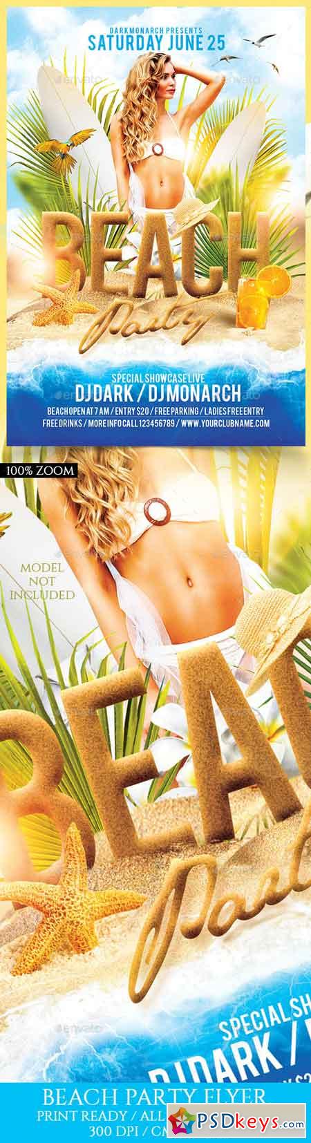 Beach Party Flyer Template 16435179