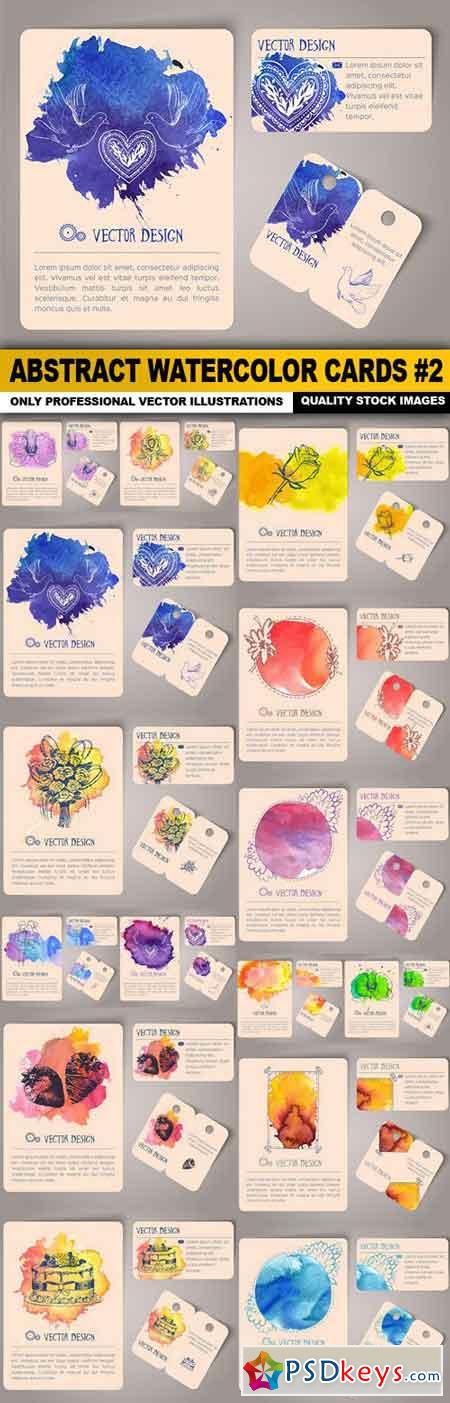 Abstract Watercolor Cards #2 - 15 Vector