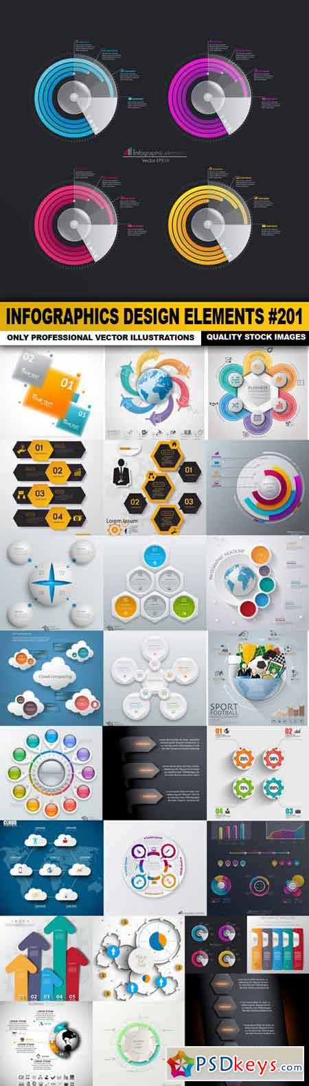 Infographics Design Elements #201 - 25 Vector