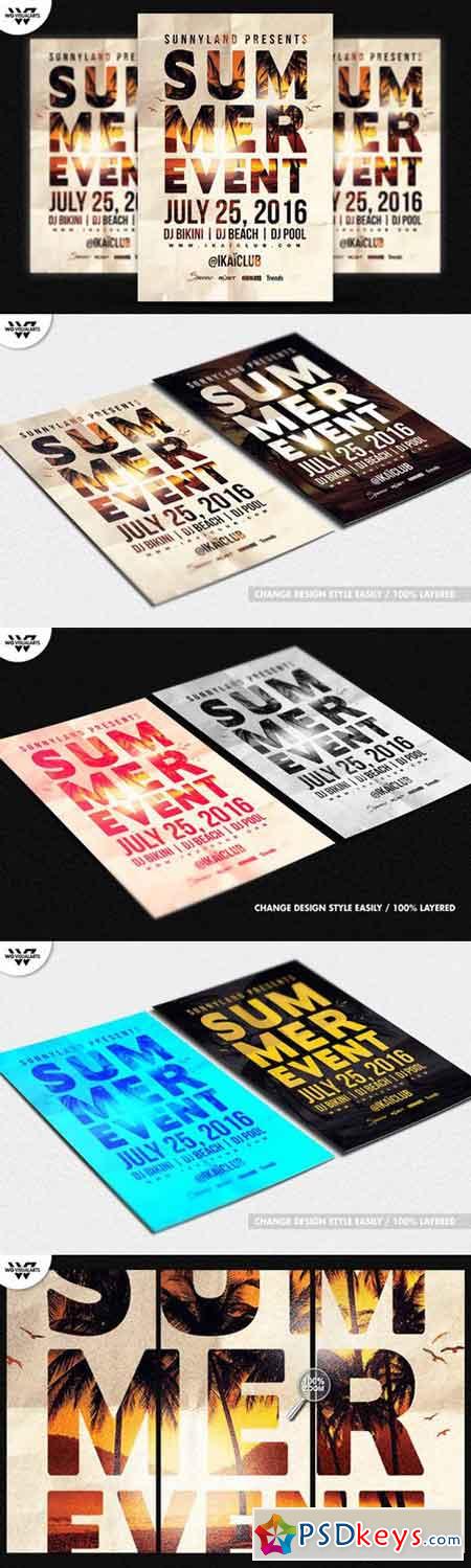 SUMMER BEACH EVENT Flyer Template 611220