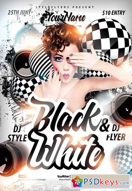 Black&White PSD Flyer Template + Facebook Cover