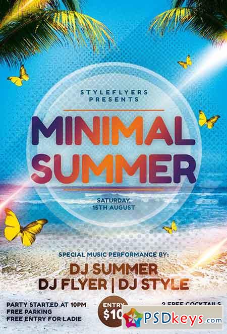 Minimal Summer PSD Flyer Template + Facebook Cover