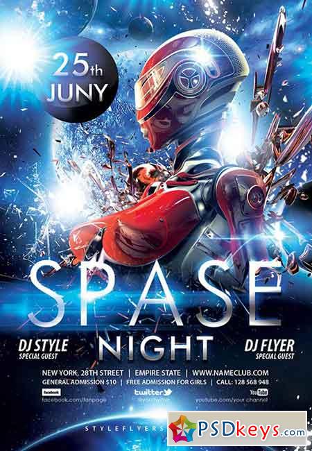 Space PSD Flyer Template + Facebook Cover